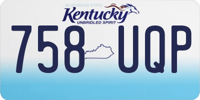KY license plate 758UQP