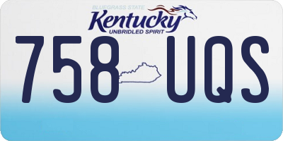 KY license plate 758UQS