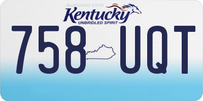 KY license plate 758UQT