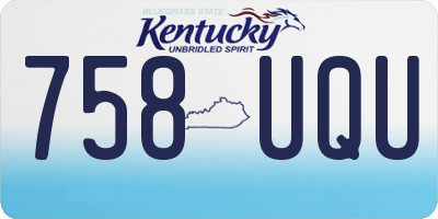 KY license plate 758UQU