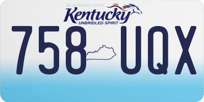 KY license plate 758UQX