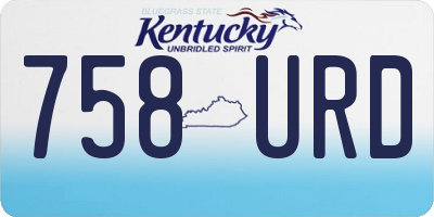 KY license plate 758URD