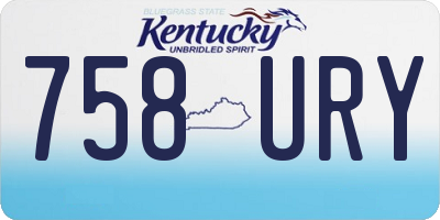 KY license plate 758URY