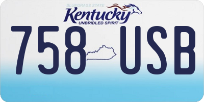 KY license plate 758USB