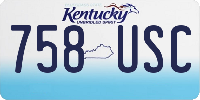 KY license plate 758USC