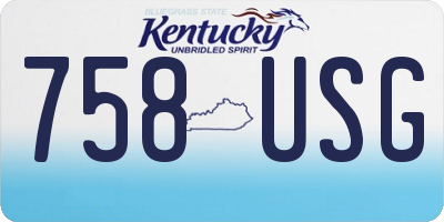 KY license plate 758USG