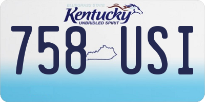 KY license plate 758USI