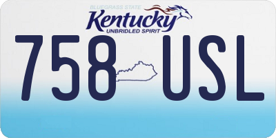 KY license plate 758USL