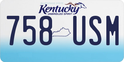 KY license plate 758USM
