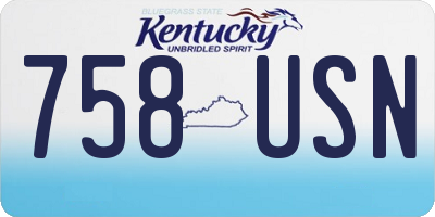 KY license plate 758USN