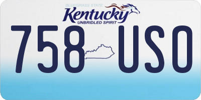 KY license plate 758USO