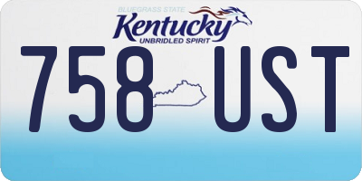 KY license plate 758UST