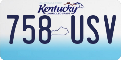 KY license plate 758USV