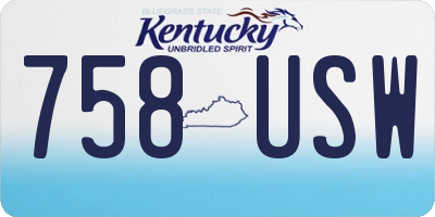 KY license plate 758USW