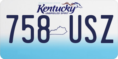KY license plate 758USZ