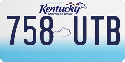 KY license plate 758UTB
