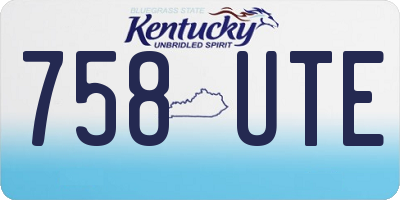 KY license plate 758UTE