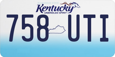 KY license plate 758UTI
