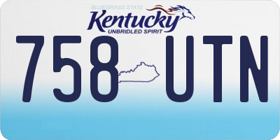KY license plate 758UTN