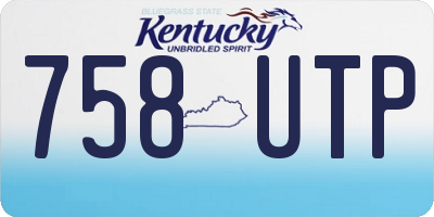 KY license plate 758UTP