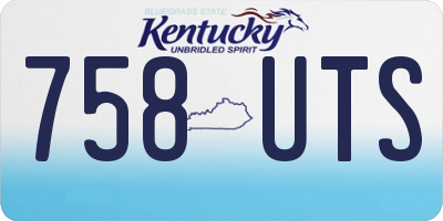 KY license plate 758UTS