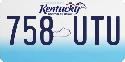 KY license plate 758UTU