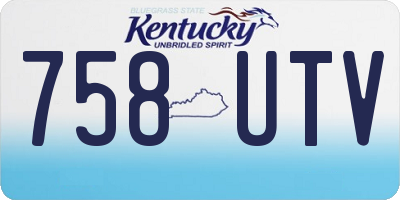 KY license plate 758UTV