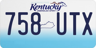 KY license plate 758UTX