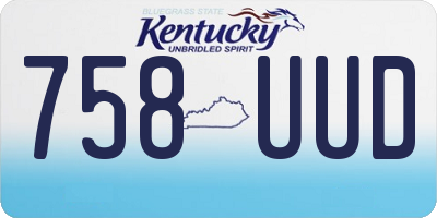 KY license plate 758UUD