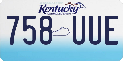 KY license plate 758UUE