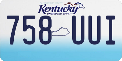 KY license plate 758UUI
