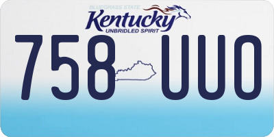 KY license plate 758UUO