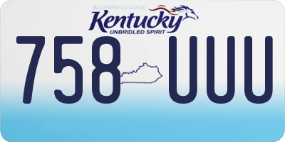 KY license plate 758UUU