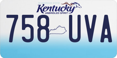 KY license plate 758UVA