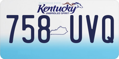 KY license plate 758UVQ