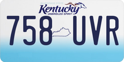 KY license plate 758UVR