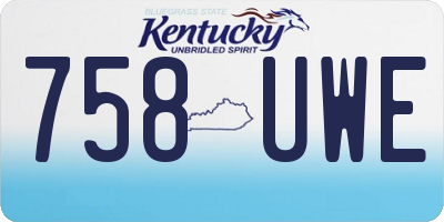 KY license plate 758UWE