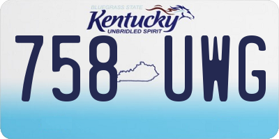 KY license plate 758UWG