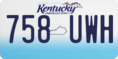 KY license plate 758UWH