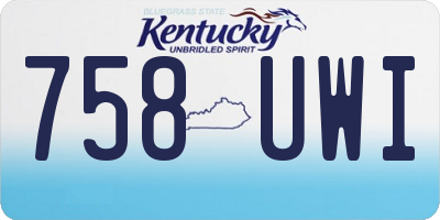 KY license plate 758UWI