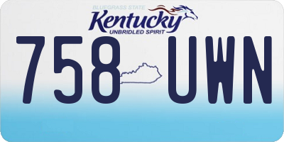 KY license plate 758UWN