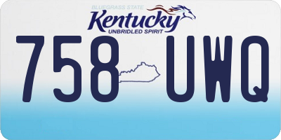 KY license plate 758UWQ