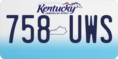 KY license plate 758UWS