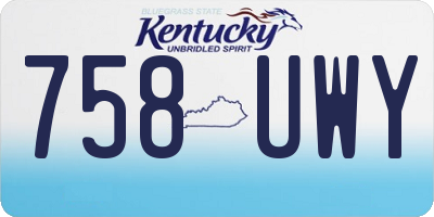 KY license plate 758UWY