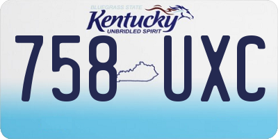 KY license plate 758UXC