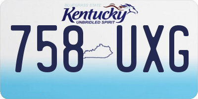 KY license plate 758UXG