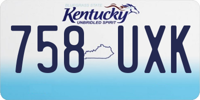 KY license plate 758UXK
