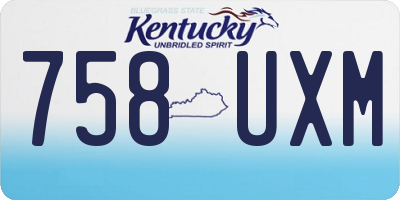 KY license plate 758UXM