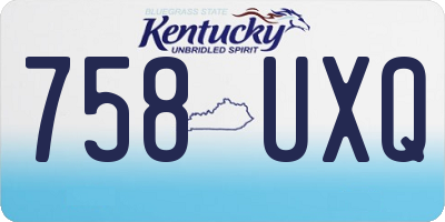 KY license plate 758UXQ