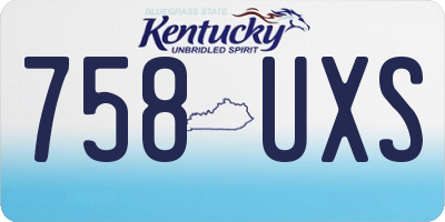 KY license plate 758UXS